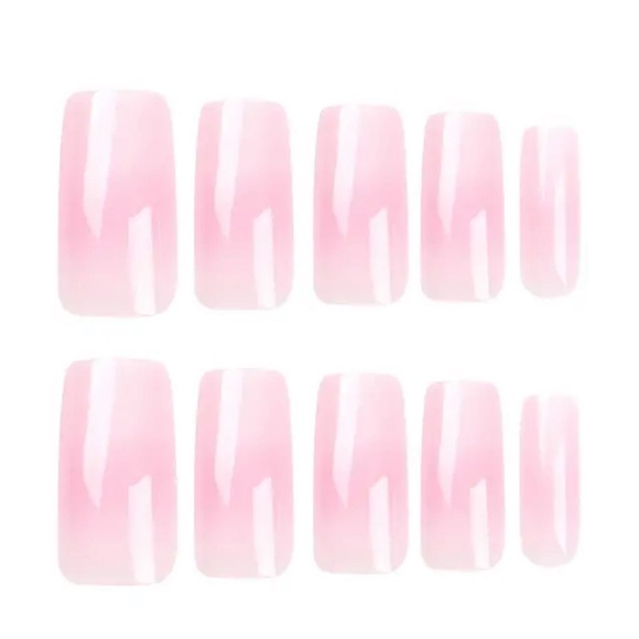 Long Square Ombre Pink French Manicure False Press on Nails, Kit - Picture 3 of 3